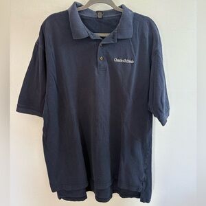 PGA Tour Charles Schwab Blue Polo Golf Shirt XXL